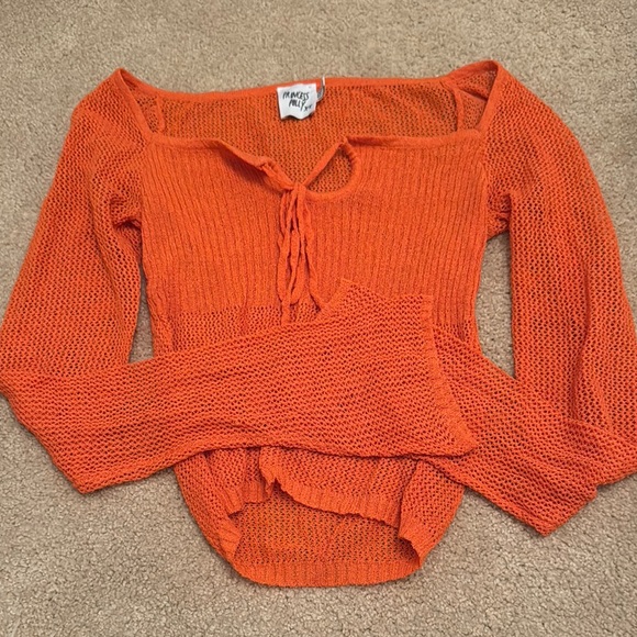 Princess Polly Vibrant Orange Knit Top - Picture 1 of 2